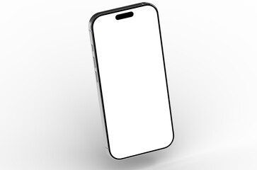 High-quality photo of a modern smartphone with a blank screen, perfect for app presentations or website mockups.