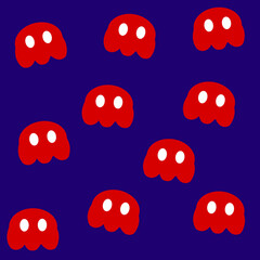 seamless pattern with red hearts