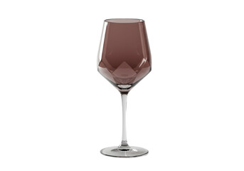 Isolated wine glass with a purple hue standing upright for beverages, parties, or gatherings