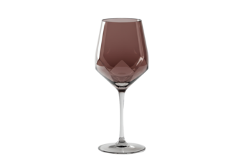 Isolated wine glass with a purple hue standing upright for beverages, parties, or gatherings