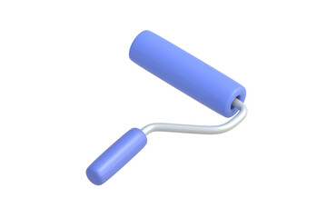 Paint roller isolated on white background. Construction equipment. 3d render