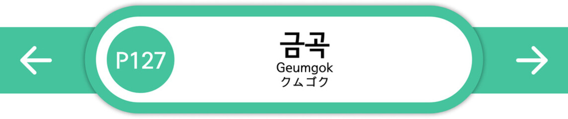 Illustration of Korean subway station names written in Korean, English and Japanese