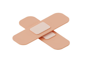 Isolated set of cross-shaped adhesive bandages, medication for wound care application