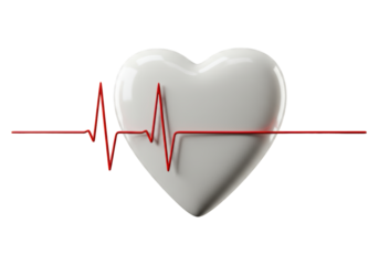 Isolated heart pulse with heart shape, health concept, medical illustration, life line