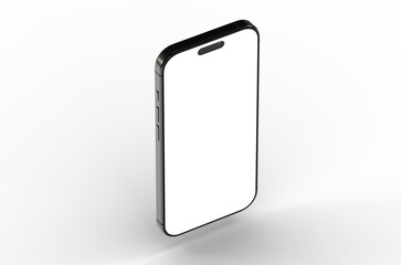 High-quality image of a modern smartphone with a blank screen, perfect for app presentations and website designs.