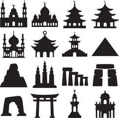 World Famous Landmarks And Architectural Icons From Different Cultures architecture buildings