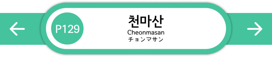 Fototapeta premium Illustration of Korean subway station names written in Korean, English and Japanese