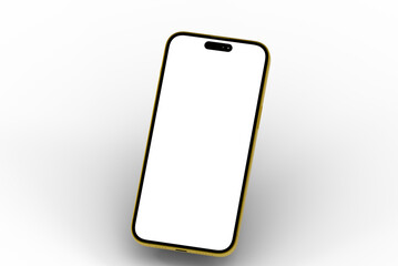 High-quality image of a gold smartphone with a blank screen, perfect for app presentations or website designs.