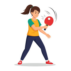Dynamic Table Tennis: An athlete in motion, focused on the game, displaying strength and agility. A digital illustration of table tennis game