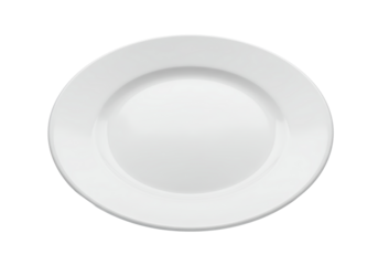 Isolated ceramic dinnerware oval plate for catering restaurant business cooking