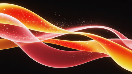 Abstract Swirling Ribbons of Light with Glittering Particles background