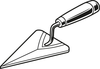 vector trowel tool in minimal design  white backgr.eps