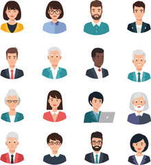 Isolated a People avatar icons. characters for social media and networking, user profile, website and app design and development, user profile icons Vector art with white background..