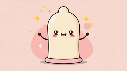 Animated condom characters promoting safe sex and family planning, providing education