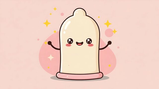 Animated condom characters promoting safe sex and family planning, providing education