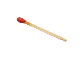 Isolated close-up of a single matchstick for ignition, fire, or lighting related concepts