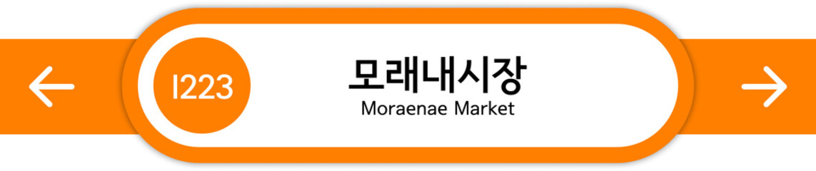Illustration of Korean subway station names written in Korean and English