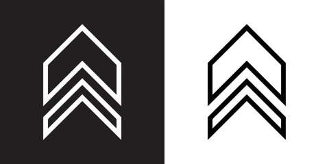 Up arrow icon vector. Scroll up icon sign symbol in trendy flat style. Move up vector icon illustration isolated on black and white background