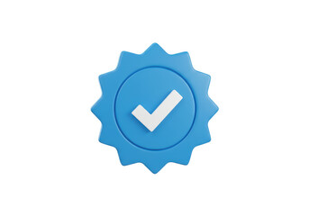 Isolated verified badge icon symbol, official checkmark emblem of authority, credibility