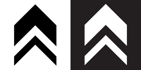 Up arrow icon vector. Scroll up icon sign symbol in trendy flat style. Move up vector icon illustration isolated on white and black background