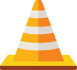 road cone with caution sign vector  white backgrou.eps