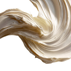 Abstract swirl of creamy, light beige substance