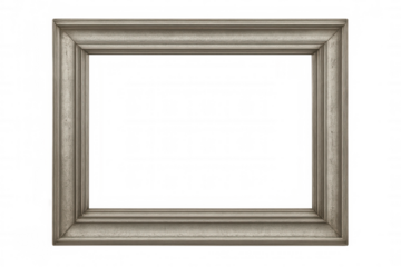 Silver vintage empty frame with transparent background isolating frame, perfect for displaying artwork or photos