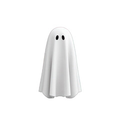 Cute Cartoon Ghost Character with Simple Design and Friendly Expression