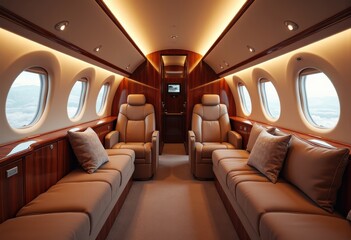 exquisite private jet cabin interior details luxurious design comfort elegance opulent upholstery amenities state art features, luxury, expensive, seat, lounge