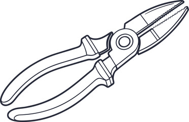 vector pliers tool in clean minimal vector  white .eps