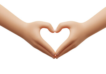 Fototapeta premium Isolated Human Hands Forming Heart Shape Sign of Love and Affection with Fingertips Touching