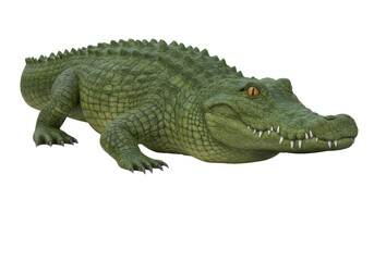 Naklejka premium Isolated Alligator with Scale Detail and Sharp Teeth, Predatory Reptile, Animal Kingdom