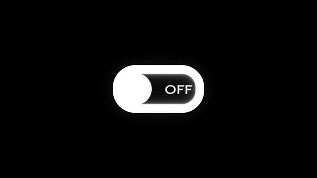 Switch on and switch off button. Power digital button. Turning on-off animation. power off / on button animation technology concept animation.