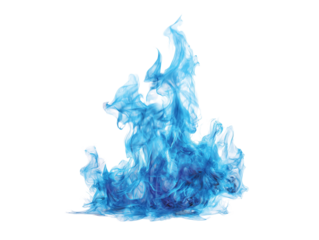 Blue fire isolated on transparent White background png