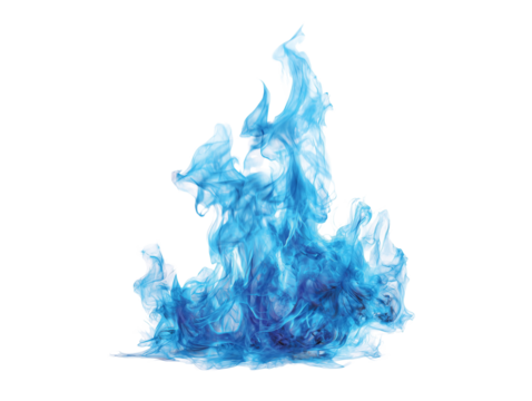 Blue fire isolated on transparent White background png