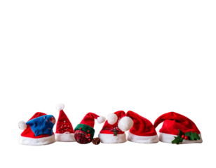 Festive holiday action cozy indoor setting christmas hat display soft background prod