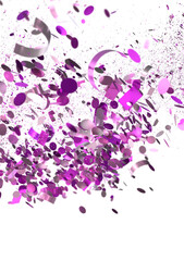 Vibrant purple confetti bursts. Ideal for celebration, party, and festive designs.