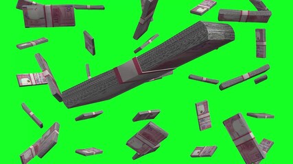 Floating Aruban florins creating a visual spectacle