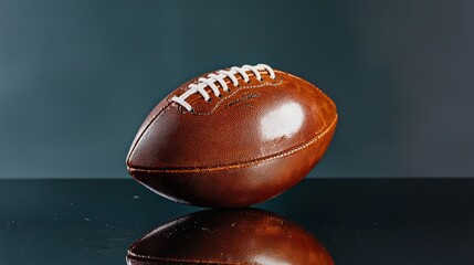 American Football Leather Game Sport Ball Close up