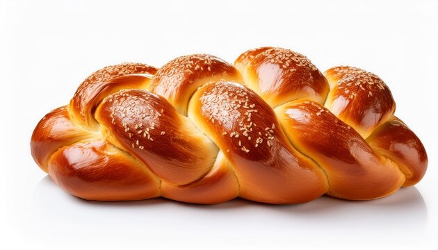 challah bread isolated on white background