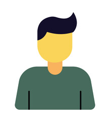 Faceless person character for a user profile or account symbol.Modern vector illustration of a man's bust for web and app UI.