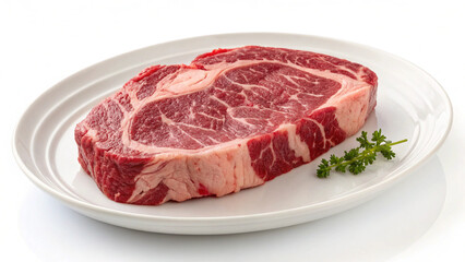 Fototapeta premium raw meat on a white background