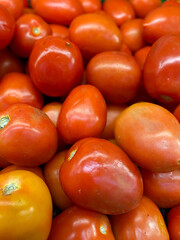 Abundance of Fresh Roma Tomatoes A Vibrant Display of Produce at the Market
