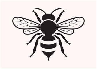 Fototapeta premium Honeybee silhouette vector illustration