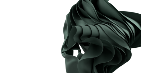 High-resolution image of abstract dark green fabric waves. Perfect for modern design projects.