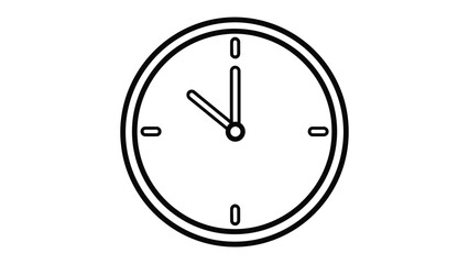 Clock Icon: A simple and elegant clock icon with clear lines and a minimalist design, representing the timeless concept of time and its various uses. 
