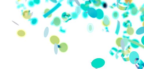 Vibrant confetti falling on white. Perfect for celebrations, parties, and festive designs. Download now!