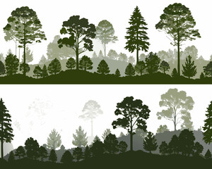 set of trees vector