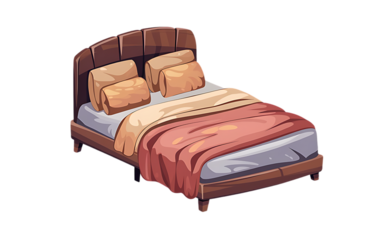 Luxurious double bed with plush pillows and cozy blanket for comfortable sleep and relaxation