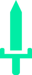 Obraz premium Turquoise sword icon in flat style.